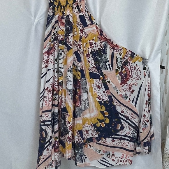 Womens Dress Small? Floral Printed Halter Cinch Waist A Line Dress - Picture 3 of 16